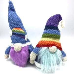 Knit Rainbow Gnomes ( Blue or Purple) Free Shipping Inexpensive