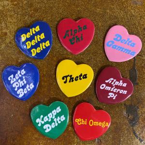 Sorority Heart Shaped Button Buy Online