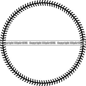 Baseball Stitches Frame Border Design Element ClipArt SVG Free Shipping Cost