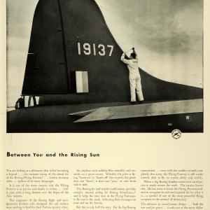 1942 Ad Boeing Dorsal Fin Flying Fortress Axis Nations World War II Airplane LF4 Many Kinds Of Cheap Pice