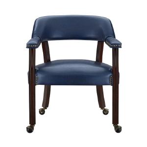 Navy Edgefield Solid Back Arm Chair Fashion Style For Sale