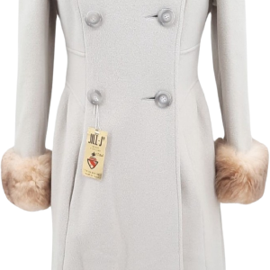 Nos Nwt Vtg 70s Wool Opossum Fur Collar Cuffs Double Breasted Coat M by Jill Jr. With Paypal Free Shipping