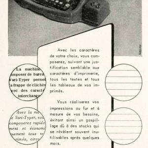 1953 Ad Vari-Typer 90 Rue Richelieu Typewriter Machine French Office Typing VEN8 Outlet Shop