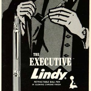 1962 Ad Vintage Executive Lindy Retractable Ball Point Pen Chrome Culver YMM5 Clearance Clearance Store