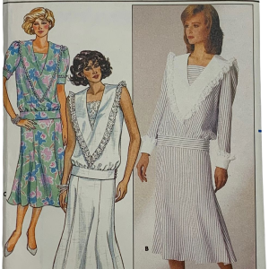 Vintage 80s Butterick 3679 Pattern Misses 6-16 Top Two Length Midi Skirt Cut by Butterick Buy Cheap Best Store To Get