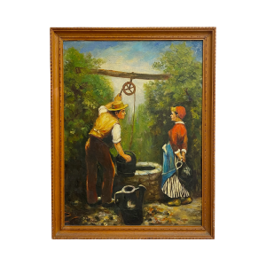 Danish Oil On Canvas Of A Meeting At The Well Outlet Shop Offer