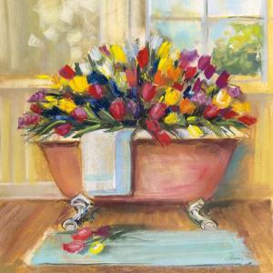 36" H x 36" W x 1.25" D Bathtub Bouquet II by Carol Rowan - Wrapped Canvas Painting Buy Cheap Pices