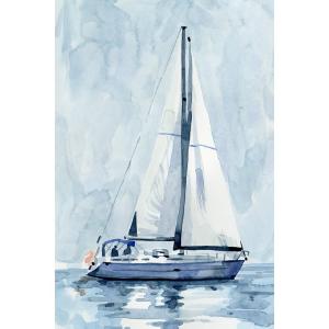 36" H x 24" W x 1.25" D Lone Sailboat II by  Wrapped Canvas Painting Browse Cheap Pice