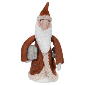 Burnt Red Wool Felt Santa With Embroidery Clearance Free Shipping
