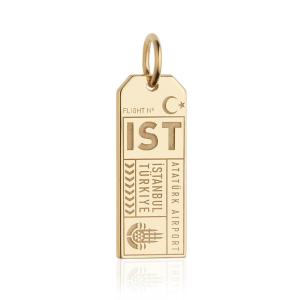 Istanbul Turkey IST Luggage Tag Charm Gold Outlet New Arrival