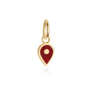 January Map Pin Charm Garnet Enamel, Solid Gold Cheap Sale Pay With Visa