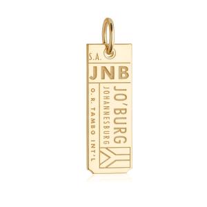Johannesburg South Africa JNB Luggage Tag Charm Solid Gold Sale Best Seller
