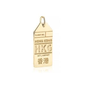 Hong Kong China HKG Luggage Tag Charm Solid Gold Shop Offer Online