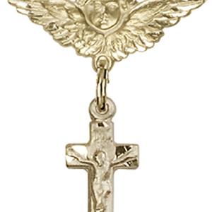 Crucifix Charm and Angel with Smaller Wings Badge Pin For Sale 2025
