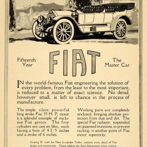 1912 Ad Fiat Motor Vehicles Fore-Door Touring Car Model Auto Vintage Italian HM1 Browse