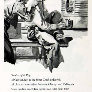 1947 Ad Sante Fe Railway El Capitan Diesel Streamliner Train Locomotive Art YLK1 Ebay Online