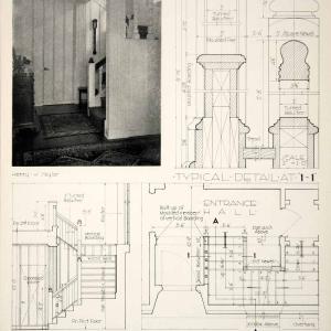 1937 Print Louis C Rosenberg Bannisters Stairway Boarding Wood Plan YCA1 On Hot Sale