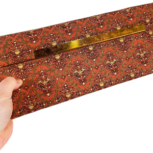 Large Knitting Needle Fabric Case Folding Clutch Snap Closure Brick Red Tapestry Sewing Bag Floral Tote 50s 60s Sale Official