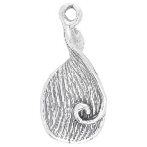 Sterling Silver Charm, Right Twisted Design Teardrop 22x10.5mm, 1 Piece Buy Cheap Inexpensive