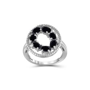 Sapphire Ring  Stunning Sterling Silver Ring with 2.00 Carat T.G.W. Sapphires - Elegant 7-Stone Ring Design - Hypoallergenic Sterling Silver Gemstone Ring Outlet Nicekicks