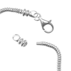 Sterling Silver 2mm Necklace For Troll Beads 16 Inch Screw End Lobster Clasp Clearance Original