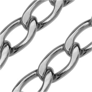 Stainless Steel Flattened Curb Chain, 16.5x9mm, by the Foot Free Shipping Footlocker Finishline
