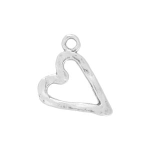 Sterling Silver Charm, Textured Heart 11.5x10mm, 1 Piece Sale 2025 Newest