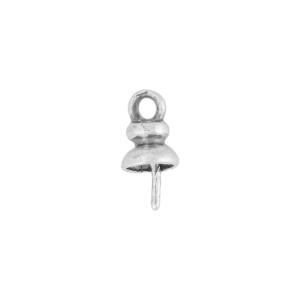 Sterling Silver Charm, Simple Setting for Half-Drilled Pearl or Bead 9.1x4.3mm, 1 Piece Buy Cheap Best Pices