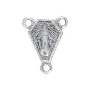 Sterling Silver Charm, Small Rosary Center 14x11mm, 1 Piece Pay With Visa