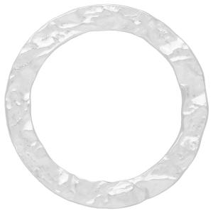 Sterling Silver Hammered Round Ring Link Pendant 23mm Buy Cheap Recommend