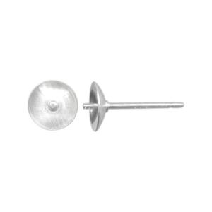 Sterling Silver Earring Post Findings, 6mm Cup Pad with Peg (1 Pair) Free Shipping Visit