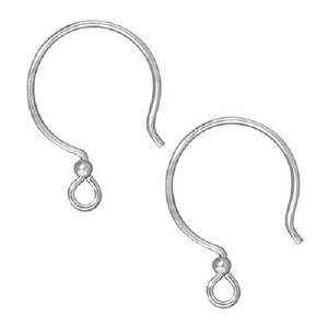 Sterling Silver Hoop Earring Wires with 2mm Bead by TierraCast (1 Pair) Discount Store