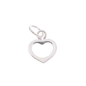 Sterling Silver Charm Small Sleek Open Heart 7mm - 1 Charm With Paypal Cheap Pice