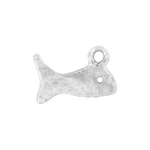 Sterling Silver Charm, Fish 12mm, 1 Piece New For Sale