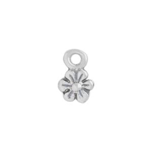 Sterling Silver Charm, Tiny Flower 8x5mm, 1 Piece Discount Online