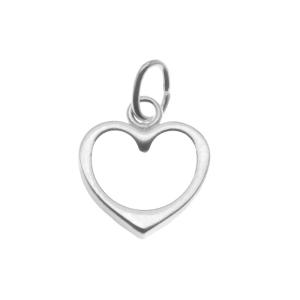 Sterling Silver Charm Sleek Open Heart 10mm Cheap Sale Cost