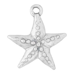 Sterling Silver Charm, Dotted Starfish 18x17mm, 1 Piece Buy Cheap Discount