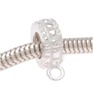 Sterling Silver Notched Bead Bail for Charms - European Style Large Hole (1 Bead) Original For Sale