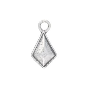 Sterling Silver Charm, Faceted Diamond Shaped Drop 11.8x6.4mm, 1 Piece In China