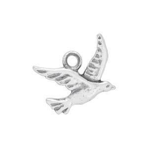 Sterling Silver Charm, Tiny Cute Flying Bird 12x8.5mm, 1 Piece Marketable For Sale