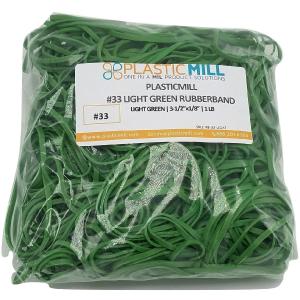 Rubber Bands #33: #33 Size, Light Green, 1LB/500 Count. For Nice