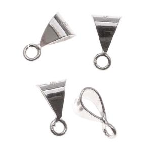 Sterling Silver Medium Slider Bail Front Ring 9mm (4 pcs) Free Shipping Cheap Online