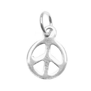 Sterling Silver Charm Tiny Sleek Peace Sign 8mm Cheap Sale Cost