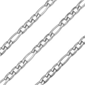 Stainless Steel Figaro Chain, Flat 3:1 Links 10.5x4.5mm, by the Foot Cheap Pice Outlet
