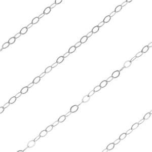 Sterling Silver Delicate Flat Cable Chain, 1.6mm, by the Foot Discount Wiki