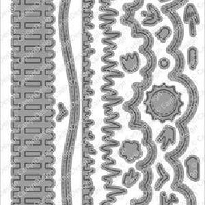 CarlijnDesign Dies Slimline Edges 3 Grass & Clouds (CDSN-0091) Outlet Order
