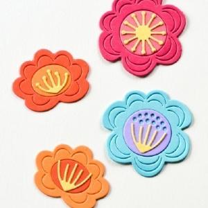 Birch Press Design Block Print Fun Floral Huge Surprise For Sale