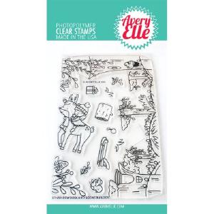 Avery Elle Clear Stamp Set 4"X6" WOODLAND SCENE BUILDER CLEAR STAMPS Nicekicks