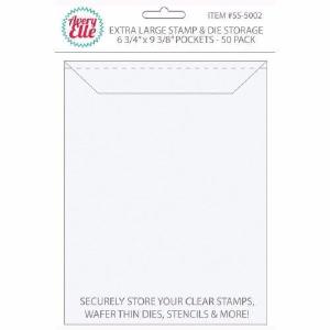 Avery Elle Stamp & Die Storage Pockets 50/Pkg Extra Large 6.75"X9.25" Fast Delivery For Sale