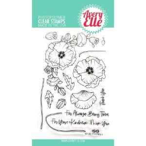 Avery Elle Clear Stamp Set 4"X6" Poppies Looking For Online